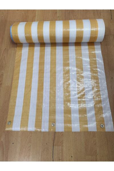 Başak Ev Tekstili 67x100cm Sarı Beyaz Çizğili Pilsa Balkon Brandası(istediğiniz Ölçü Kadar Adeti Çoğaltabilirsiniz )