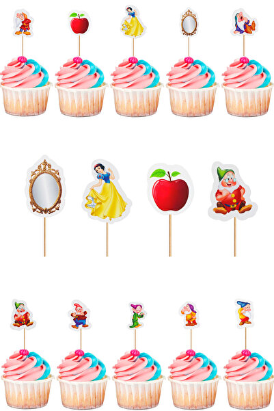 Yusuf Dirik YD Party Supplies مسواك كب كيك من القطن بتصميم الأميرة والأقزام ا...