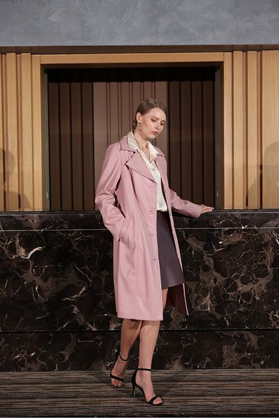 Dark pink 2025 trench coat