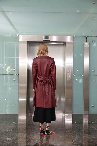 Oilemaperla Leather Button Detailed Trench Coat 2126
