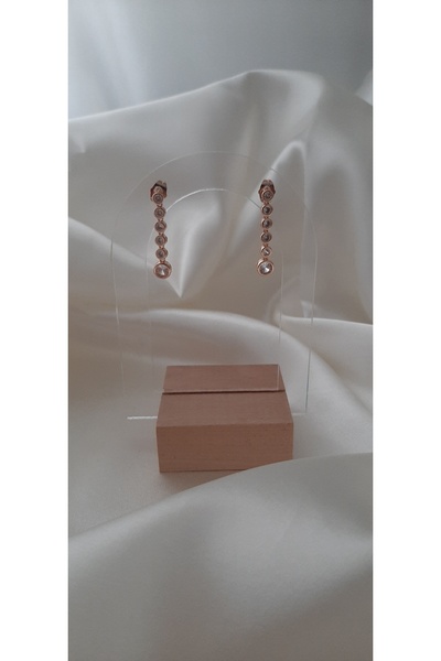 shesra Vip Zirkon Taşlı Sallantılı Küpe (30mm)