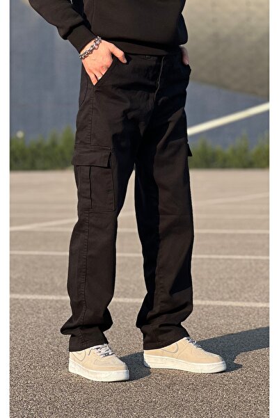 ElitWear Erkek Rahat Kalıp Kargo Cep Baggy Pantolon