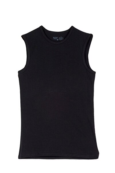 BSM Ανδρικό μαύρο εσώρουχο με λαιμόκοψη Dipkol Modal 40603