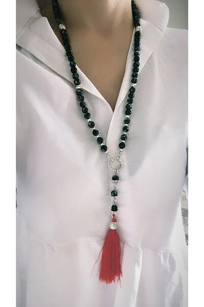 by özllem قلادة من الخرز الزجاجي البوهيمي مع شرابات طويلة