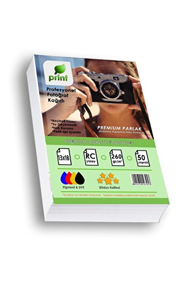 PRİNT Epson L3250 Fotoğraf Kağıdı Premium Parlak 260 Gr 13x18 50 Yaprak