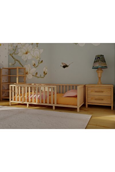 woodandmontessori Montessori Doğal Ahşap Yatak 70 CM Yükseklik