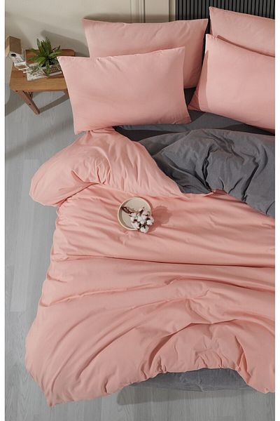 Loyal Home Set cuvertură dublu cearșaf elastic - somon