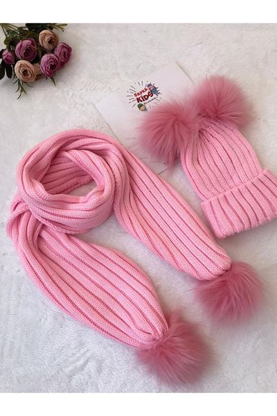 ŞAPKAKİDS Knitwear Scarf Beret Set