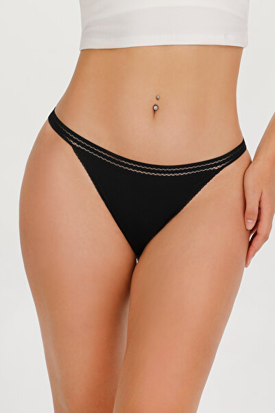 Sensu Kadın Tül Detaylı Slip Külot 5'li Paket - Kts4008tül-5