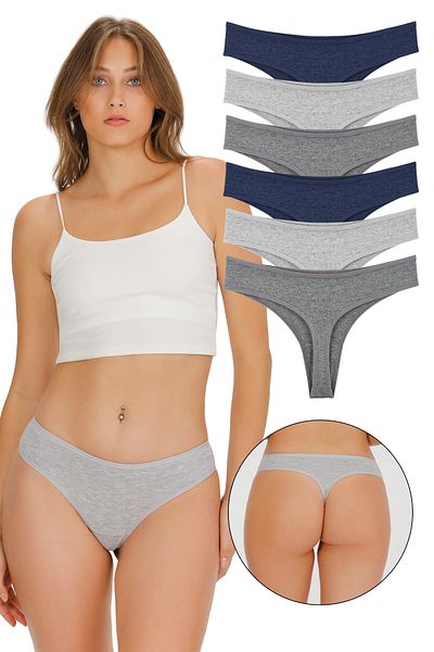 Sensu Women's Brazilian Thong 6 Pack Set - Kts1169