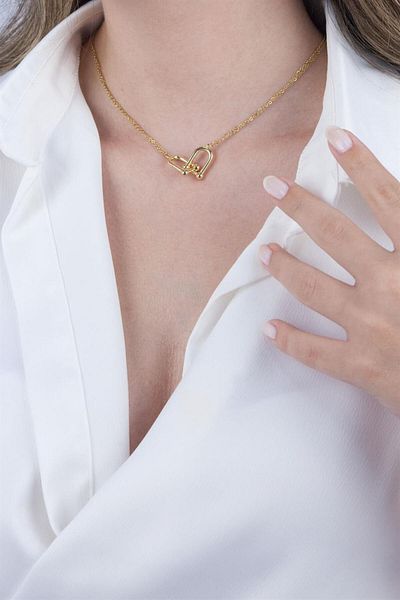 Sose Moda Steel Gold Color Tiffany Necklace
