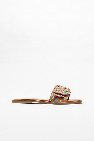 Elle Shoes Tan Leather Women's Slippers