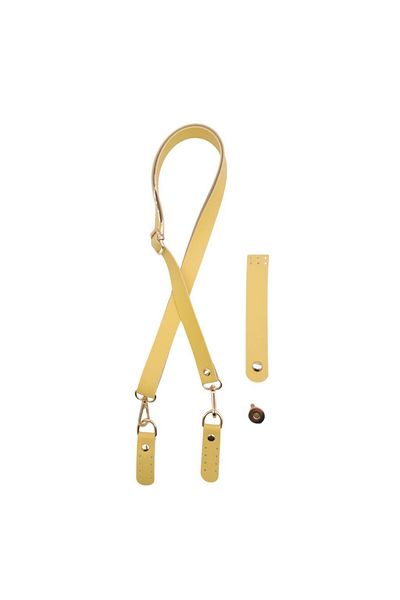 angel çanta aksesuar Τσάντα Angel Faux Leather - 110x2 cm Ρυθμιζόμενη, Κάλυμμα Λαβής, Κίτρινο Χρώμα Αξεσουάρ Σετ Τσάντα Ανοιχτό Χρυσό M