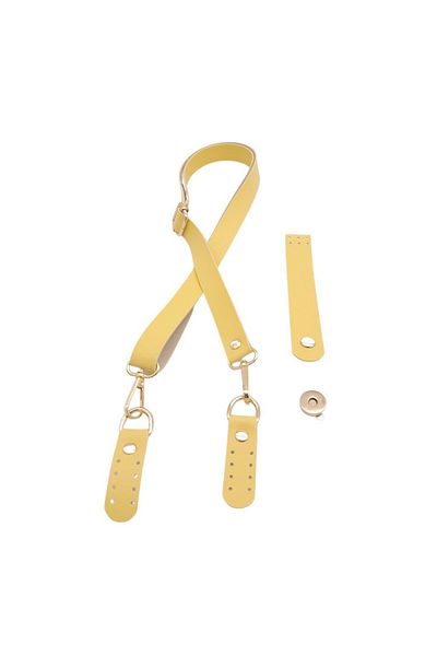 angel çanta aksesuar Τσάντα Angel Faux Leather - 110x2 cm Ρυθμιζόμενη, Κάλυμμα Λαβής, Κίτρινο Χρώμα Αξεσουάρ Σετ Τσάντα Ανοιχτό Χρυσό M