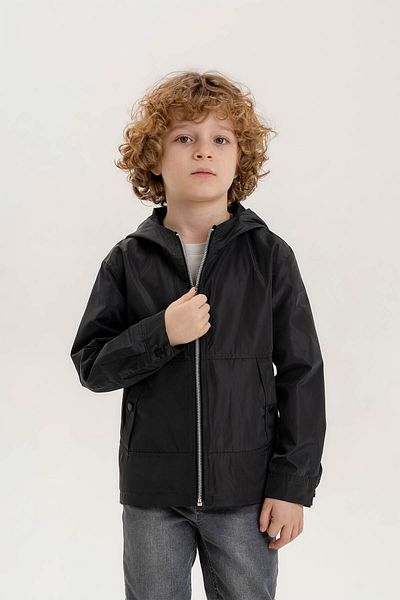 Gold Class Kidswear Hooded Boys' Raincoat with Zipper Pockets