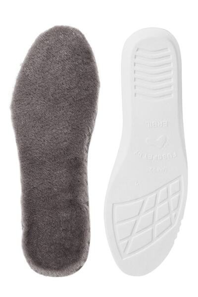 GoLite Hakiki Gri Kürk Iç Taban Sıcak Tutan Doğal Yünlü Ayakkabı Ve Bot Taban...
