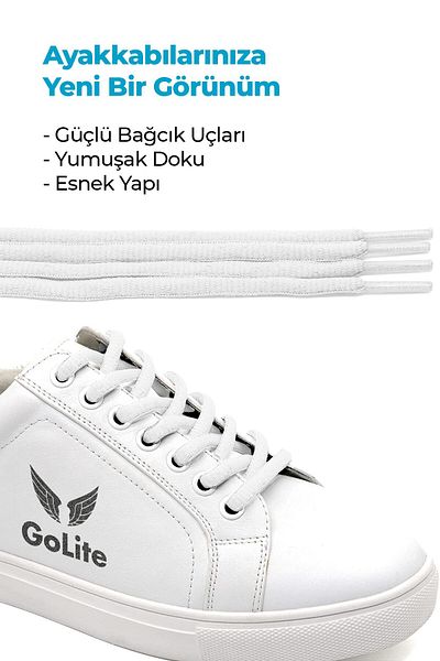 GoLite 140 Cm Oval Sneaker Laces, Athletic Laces 1 Pair - White