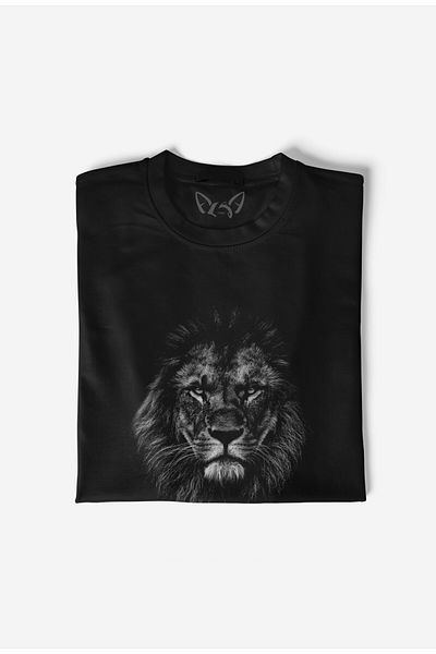 Alfa Tshirt Tricou negru pentru copii cu imprimeu digital Lion