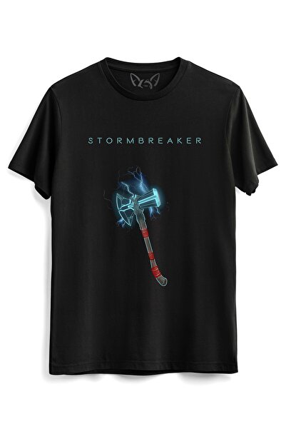 Alfa Tshirt تيشيرت أسود للأطفال بتصميم مطرقة بتصميم Thor Mjolnir