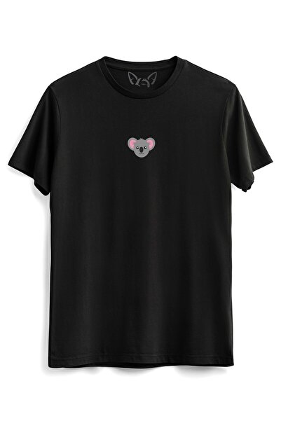 Alfa Tshirt تي شيرت أسود مطبوع رقميًا للأطفال مع صورة فأر الحيوان