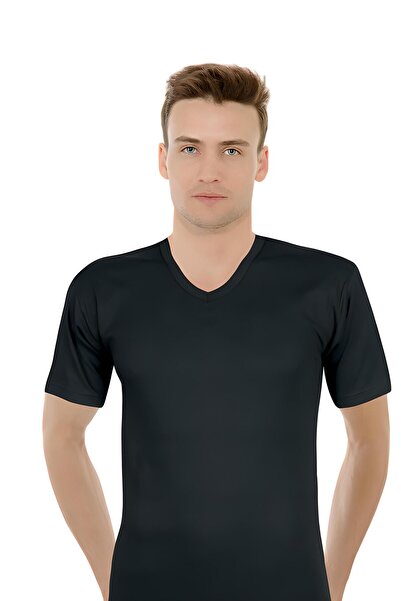 Ceylanoğlu Ribana Erkek V Yaka Yarım Kol Atlet-%100 Pamuk