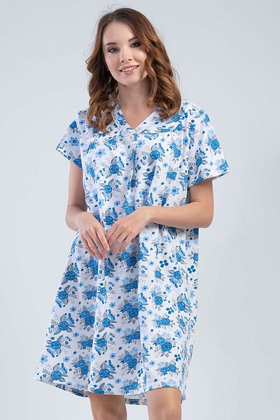 VİENETTA Cotton Grandma Short Sleeve Short Nightgown