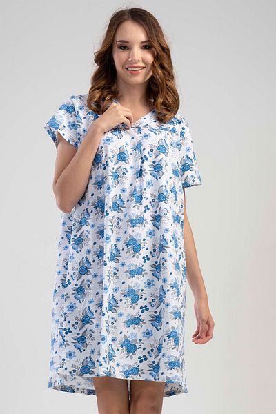 VİENETTA Cotton Grandma Short Sleeve Short Nightgown