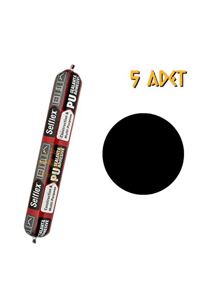 Selsil Poliüretan Sosis Mastik Yapıştırıcı PU50 SİYAH 600 ml. - 5 Adet