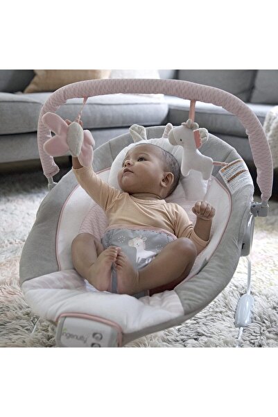 Ingenuity Flora Morrison Titreşimli ve 8 Melodili Ana Kucağı Çıkarılabilir Oyun Kemeri ve Dolgulu Baş Desteği