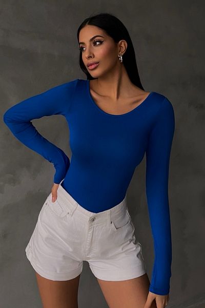 Bipantolon Γυναικεία μπλούζα Saks Blue Princess γιακά