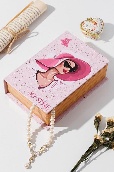 Hayveys Women's My Style with Hat Mini Book Box Jewelry Accessory Organizer