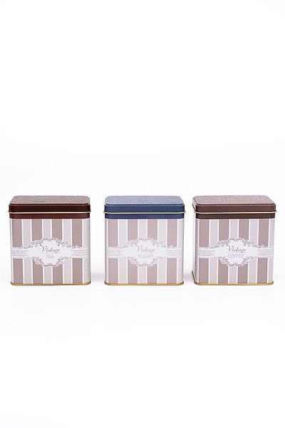 EVLE Erb36V5 Rectangular Storage Container 8 X 12 X 12 Cm, Set of 3, Elegance