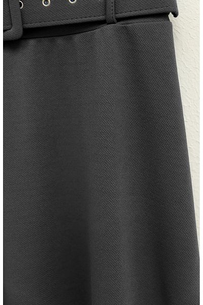 Modamorfo Belt Buckled Elastic Waist Skirt