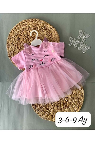LULLY KİDS Petite Ponpon Tavşanlı Kız Bebek Tütülü Elbise