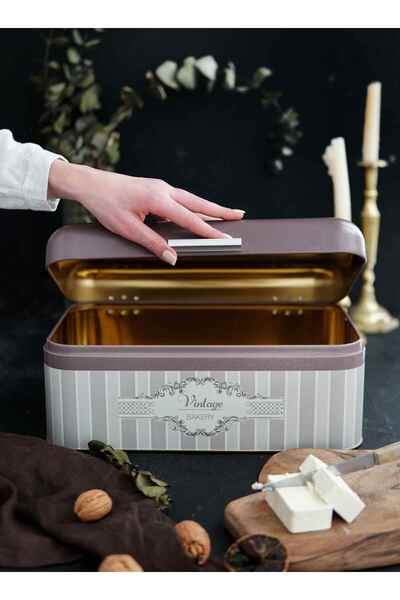 EVLE Metal Bread Basket, Bread Box - Metal Bread Bowl, Elegance Er061-5a