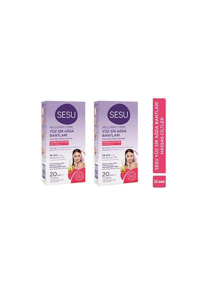 Sesu Face Wax Tape Sensitive Skin 20 Pieces * 2 Pieces