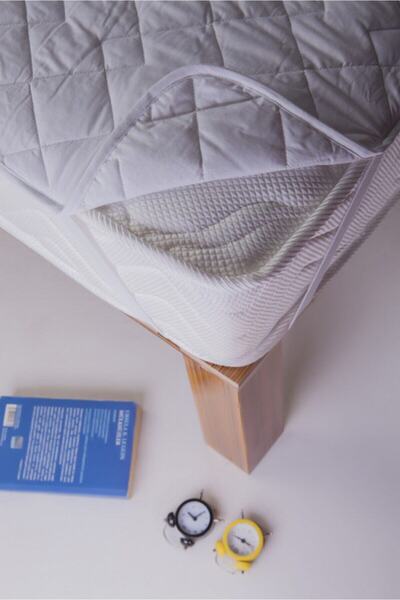 SUEDA مرتبة مزدوجة مبطنة من القطن المرن المقاوم للسوائل - 180x200