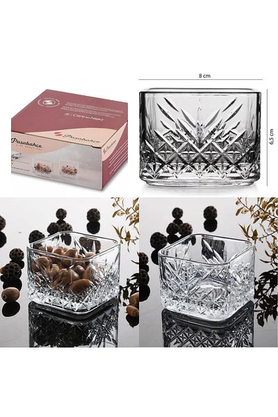 Paşabahçe 6 Pieces Timeless Square Snack Bowl and Sauce Bowl Set