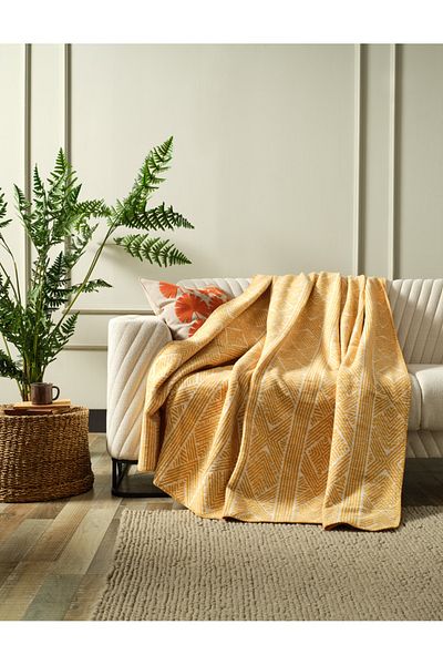 Doqu Home Lena Yellow Double Blanket - 200X220Cm