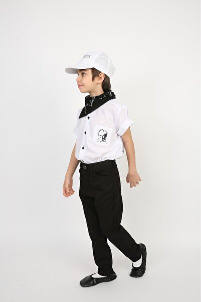 FATELLA Băiat Copil Cămașă cu mânecă scurtă Pantaloni Bretele Papion Cravată ...