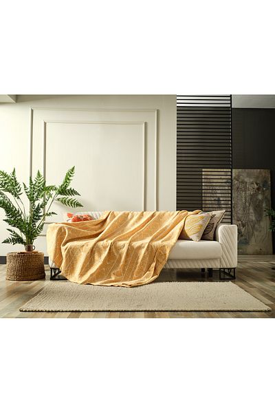 Doqu Home Lena Yellow Double Blanket - 200X220Cm