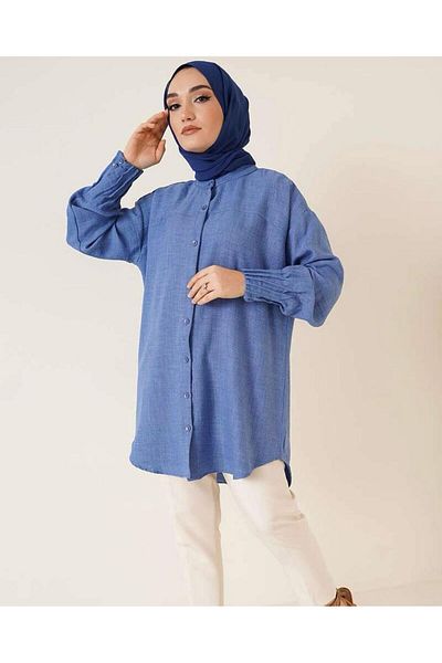 modasindoma Women Sleeve Ribbed Tunic Shirt