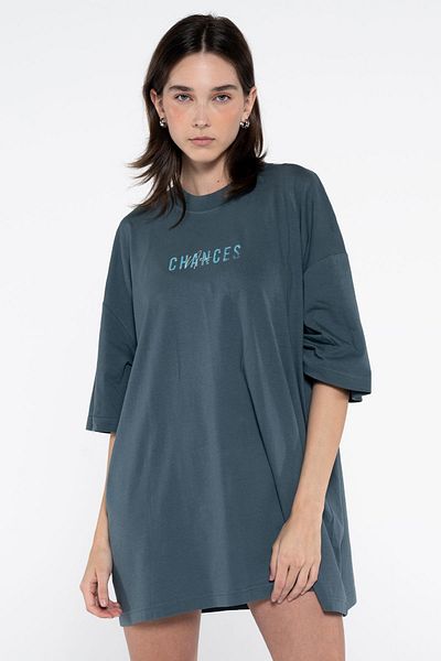 Friday Offset Tricou oversize pentru femei Ness, 100% bumbac, cu mâneci și decolteu, cu decupaj