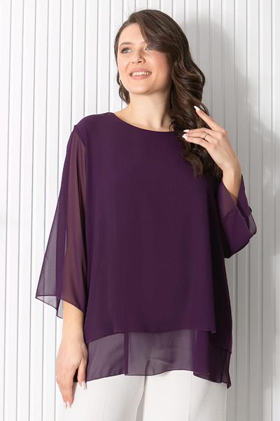 SUBU TASARIM Purple Chiffon Tunic - FHM924