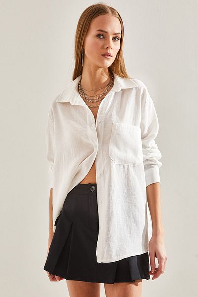Bianco Lucci Women's Single Pocket Shirt