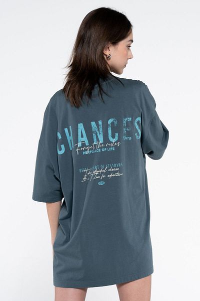 Friday Offset Tricou oversize pentru femei Ness, 100% bumbac, cu mâneci și decolteu, cu decupaj