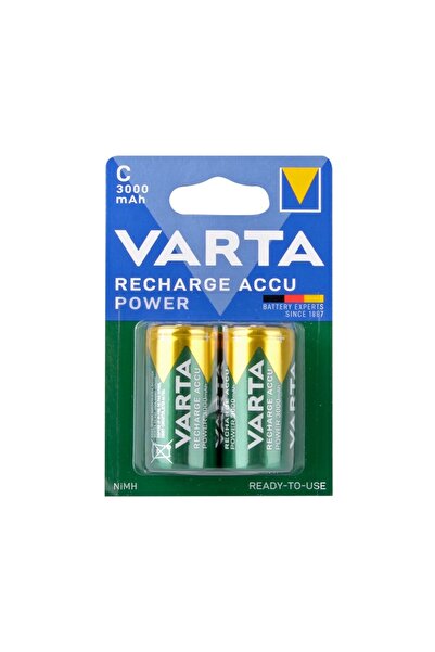 Varta Power Accu Ready 2 Use 3000 Mah Şarj Edilebilir C Size Orta Boy Pil 2'li