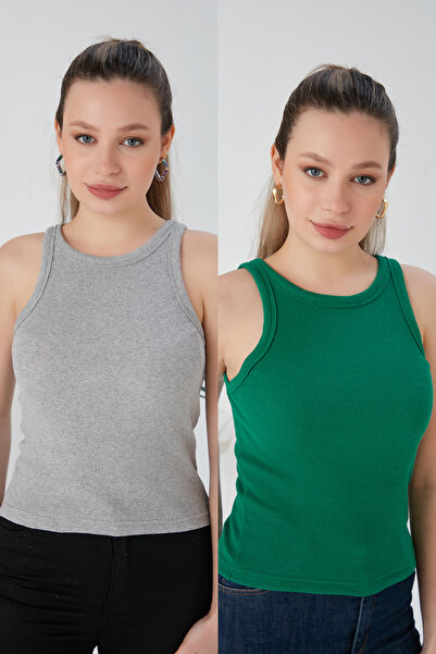 CATSPY Sivo-zeleni dvodelni komplet bluza