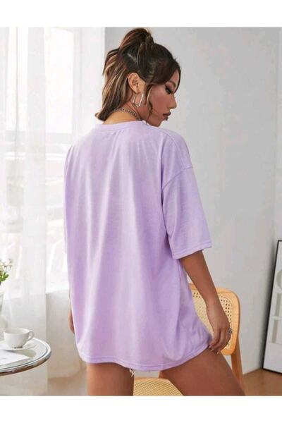 FAVORİST Come True New York Printed Oversize Sports Crew Neck Βαμβακερό μπλουζάκι