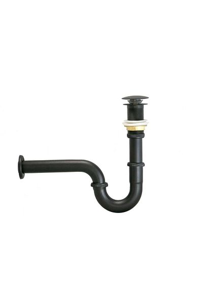 İSAOĞLU YAPI Black Sink Drain Complete Brass Metal Sink Strainer Special Design Black Drain